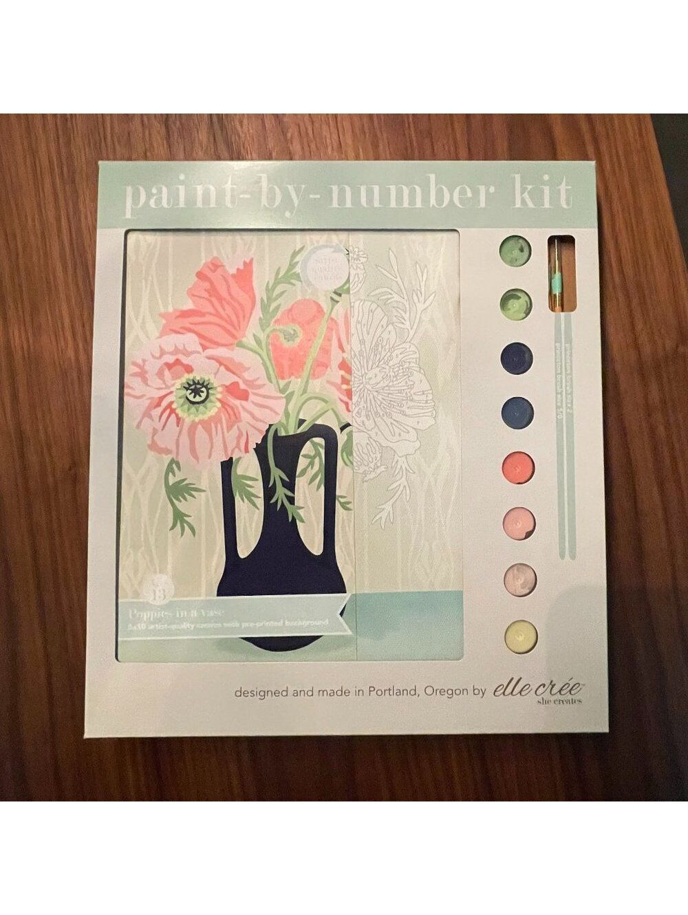 Poppies in a Vase | 8x10 paint-by-number kit by Elle Cree